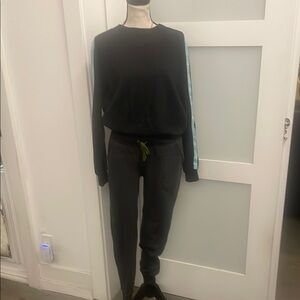 Black Joggers with Green Accent